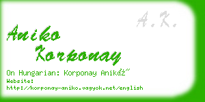 aniko korponay business card